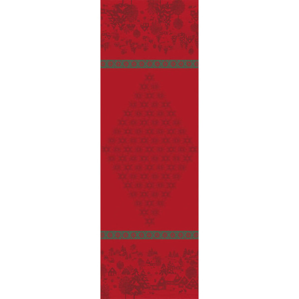Chemin de table LE JACQUARD FRANCAIS Sous les Etoiles Houx 100% coton - 2 tailles