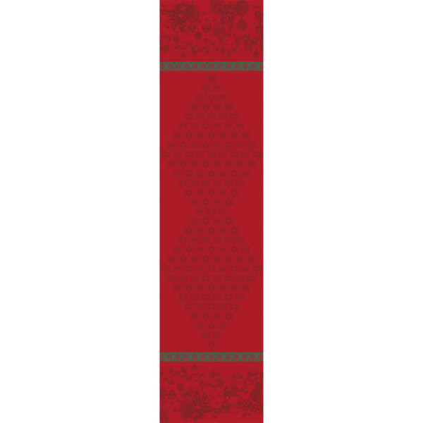 Chemin de table LE JACQUARD FRANCAIS Sous les Etoiles Houx 100% coton - 2 tailles