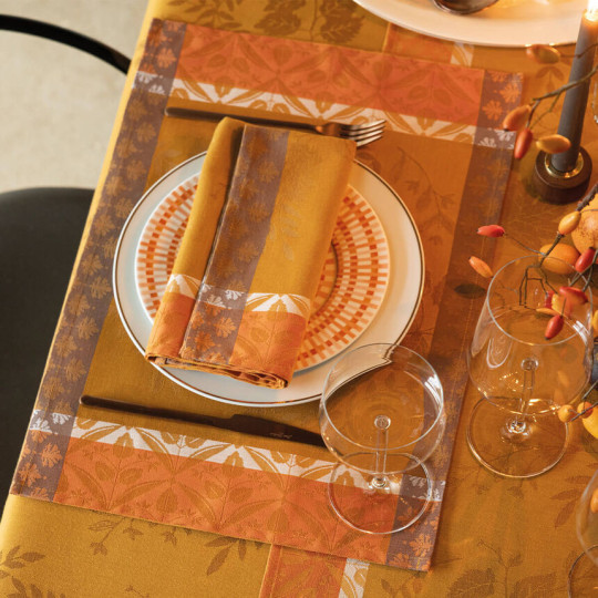 Set de table LE JACQUARD FRANCAIS Manor Lane Coloquinte 100% coton enduit 50x36cm