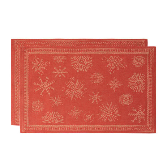 Lot de 2 sets de table LE JACQUARD FRANCAIS Ciel Etoilé Elysée 100% coton 50x36cm