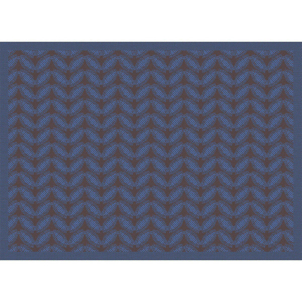 Set de table LE JACQUARD FRANCAIS Sulawesi Feuillage Terre Indigo 100% coton enduit 50x36cm