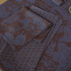 Serviette de table LE JACQUARD FRANCAIS Sulawesi Feuillage Terre Indigo 100% coton 55x55cm
