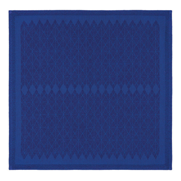 Serviette de table LE JACQUARD FRANCAIS Club Coton Deep blue coton et lin 50x50cm