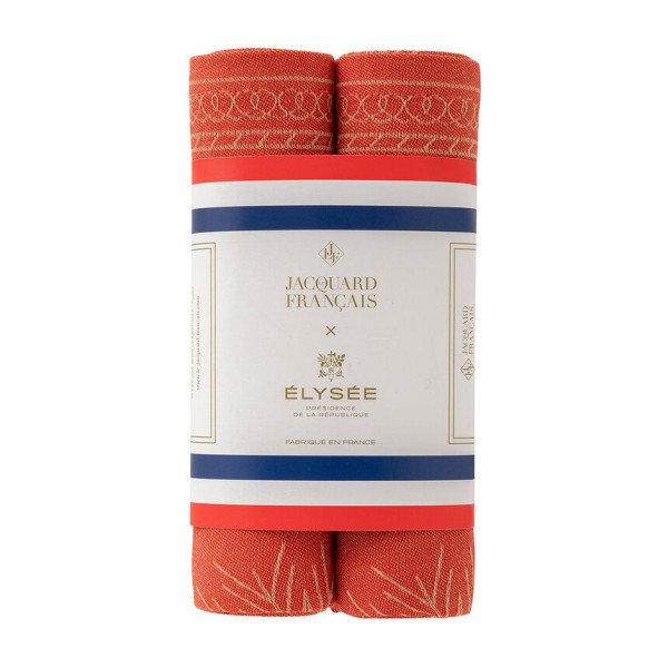 Lot de 2 serviettes de table LE JACQUARD FRANCAIS Ciel Etoilé Elysée coton 55x55cm