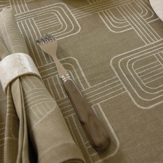 Serviette de table LE JACQUARD FRANCAIS Hôtel Particulier Buis 100% lin 55x55cm