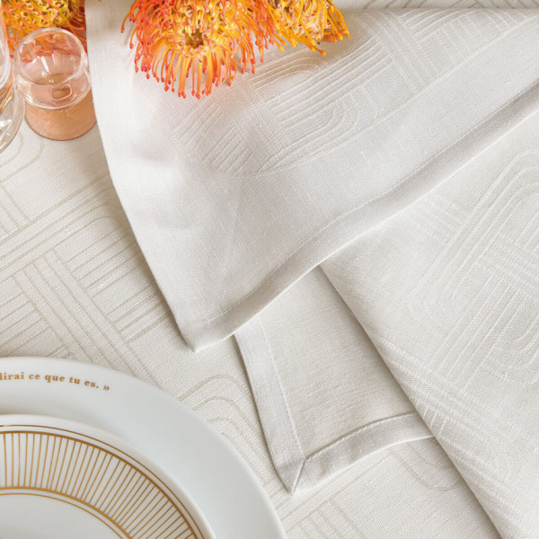 Serviette de table LE JACQUARD FRANCAIS Hôtel Particulier Stuc 100% lin 55x55cm