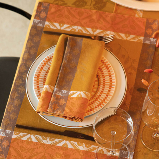 Serviette de table LE JACQUARD FRANCAIS Manor Lane Coloquinte 100% coton 50x50cm