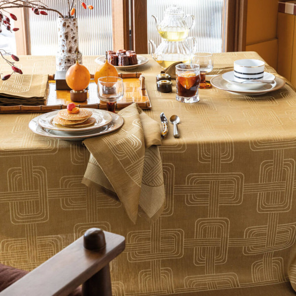 Nappe LE JACQUARD FRANCAIS Hôtel Particulier Boiseries en 100% lin - 5 tailles