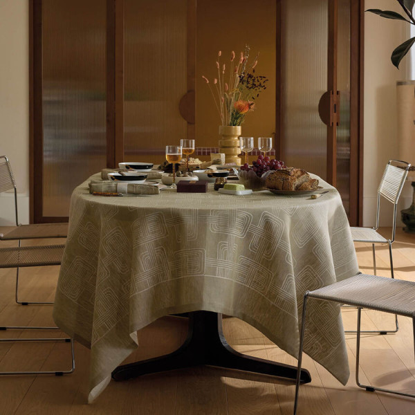 Nappe LE JACQUARD FRANCAIS Hôtel Particulier Buis en 100% lin - 5 tailles
