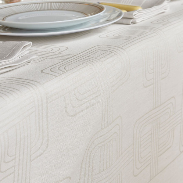 Nappe LE JACQUARD FRANCAIS Hôtel Particulier Stuc en 100% lin - 5 tailles