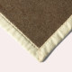 Plaid MIDIPY Ardiden gris chiné en haute laine française 120x180cm galon écru porte-plaid camel