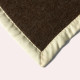 Plaid MIDIPY Marboré chocolat en haute laine française 120x180cm galon écru porte-plaid chocolat