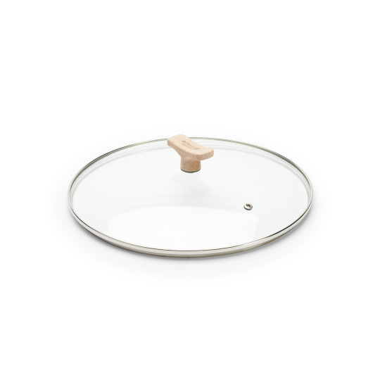 Couvercle en verre DE BUYER bouton bois - 4 tailles