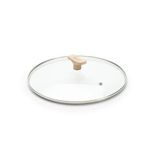 Couvercle en verre DE BUYER bouton bois - 4 tailles