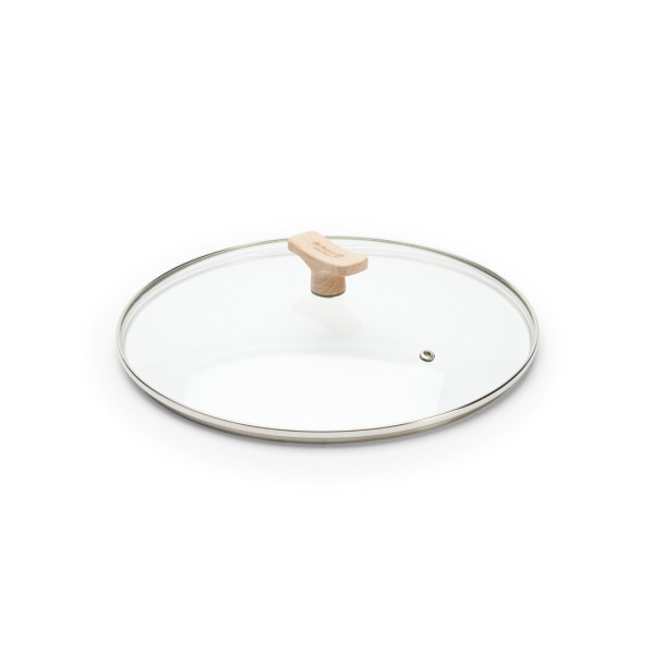 Couvercle en verre DE BUYER bouton bois - 4 tailles
