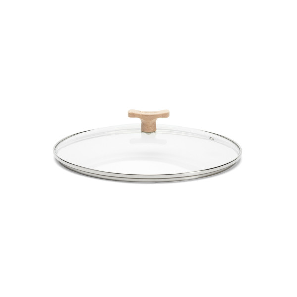 Couvercle en verre DE BUYER bouton bois - 4 tailles