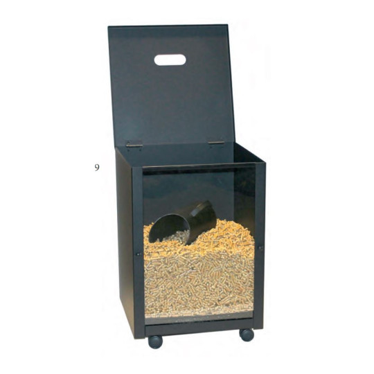 Réserve à pellets REIGNOUX C 118N noire en acier et verre H.52cm