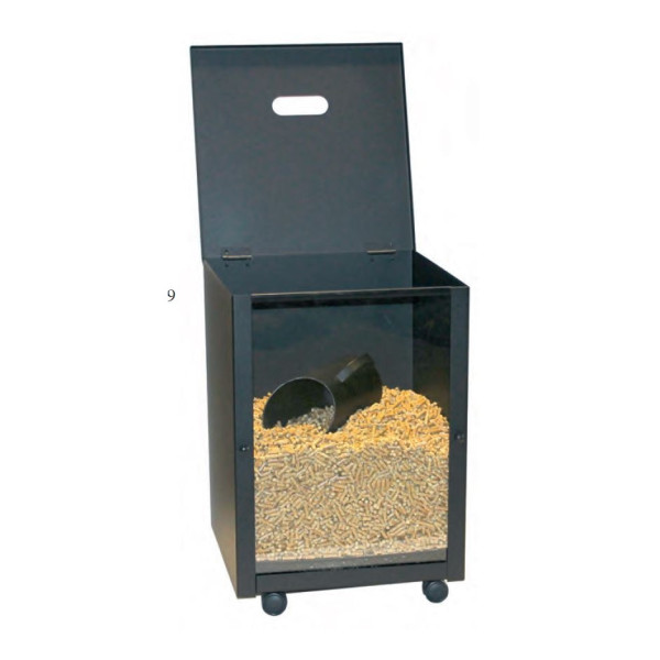 Réserve à pellets REIGNOUX C 118N noire en acier et verre H.52cm