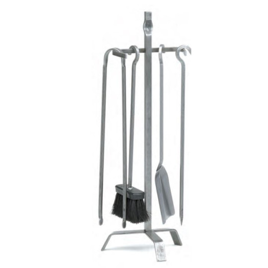 Serviteur de cheminée REIGNOUX SE 649 en acier gris H.62cm