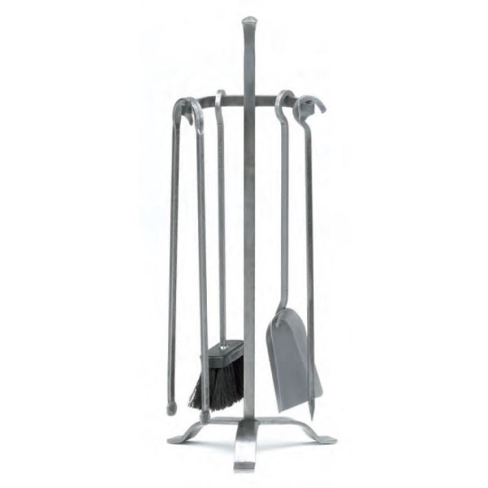 Serviteur de cheminée REIGNOUX SE 1112 en acier gris H.63cm