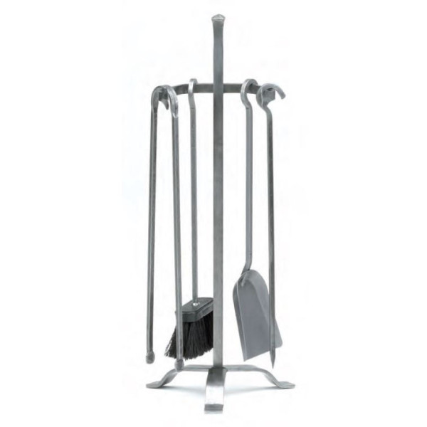 Serviteur de cheminée REIGNOUX SE 1112 en acier gris H.63cm