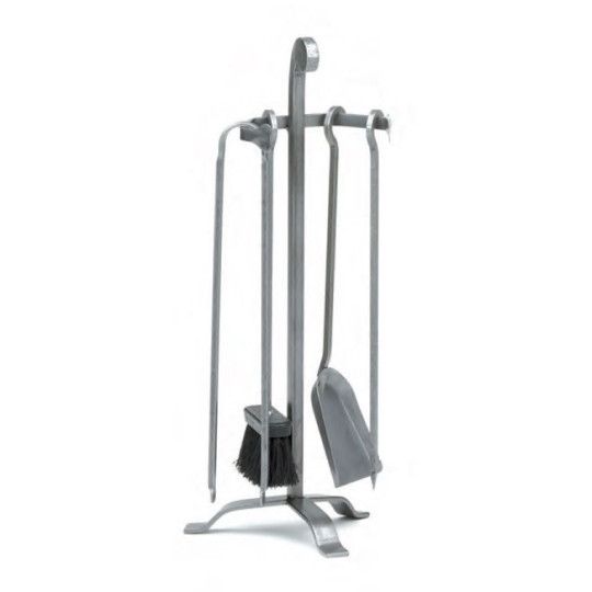 Serviteur de cheminée REIGNOUX SE 1104 en acier gris H.63cm