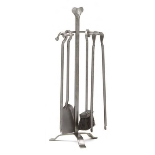 Serviteur de cheminée REIGNOUX SE 1017 en acier gris H.65cm