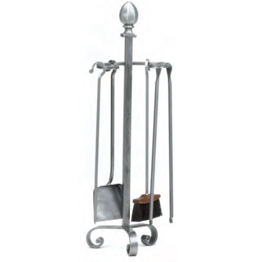Serviteur de cheminée REIGNOUX SE 302 en acier gris H.93cm forgé à la main