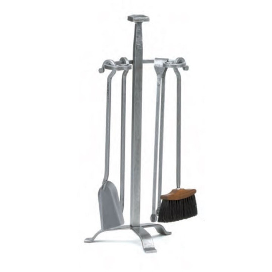 Serviteur de cheminée REIGNOUX SE 11 en acier gris H.75cm forgé à la main