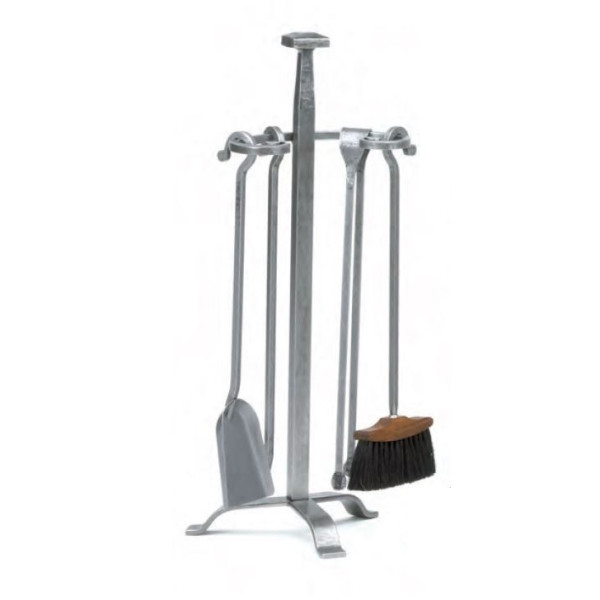 Serviteur de cheminée REIGNOUX SE 11 en acier gris H.75cm forgé à la main