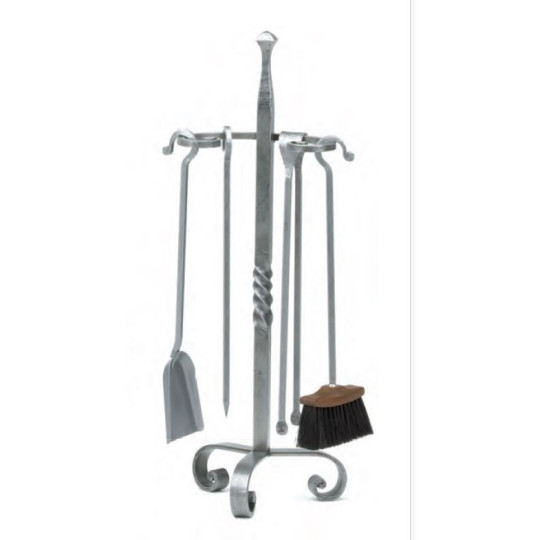 Serviteur de cheminée REIGNOUX SE 3 en acier gris H.75cm forgé à la main