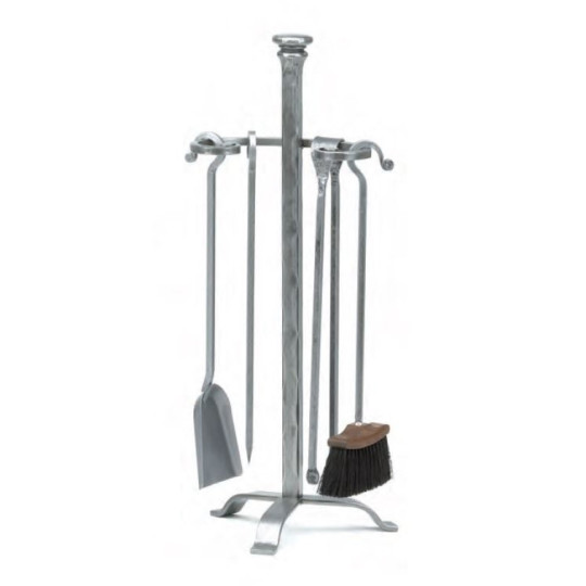 Serviteur de cheminée REIGNOUX SE 36 en acier gris H.74cm