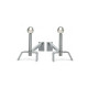 Paire de chenets REIGNOUX CH 681 h.27cm têtes inox en fer forgé