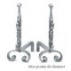 Paire de chenets REIGNOUX CH 2 tête pointe de diamant h.37cm