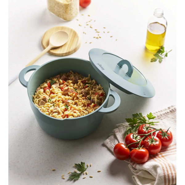 Cocotte multifonction PEBBLY Brigade De Buyer 24cm coloris mint sage sauge