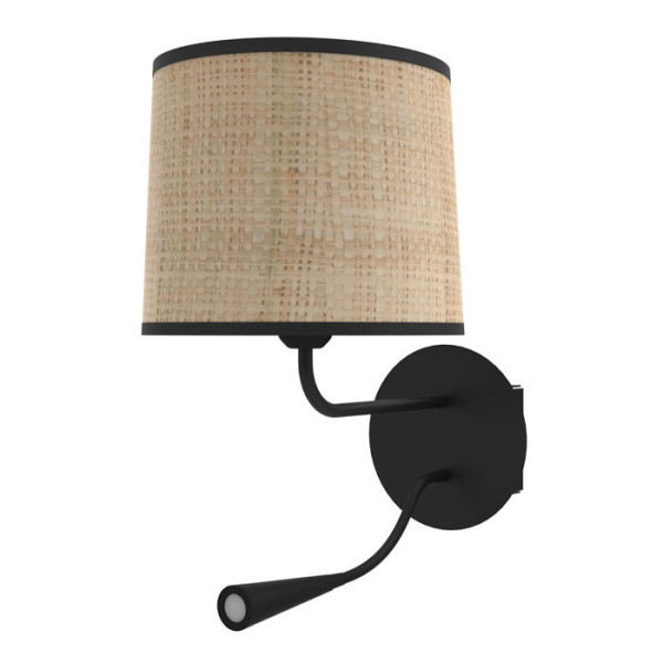 Applique ALUMINOR Faya AP 35cm noir raphia