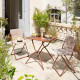 Set table carrée et deux chaises LAFUMA MOBILIER Balcony - 6 coloris