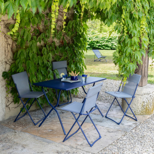 Table de jardin pliante LAFUMA MOBILIER Balcony 120x70cm Colorblock et ses quatre chaises - 6 coloris