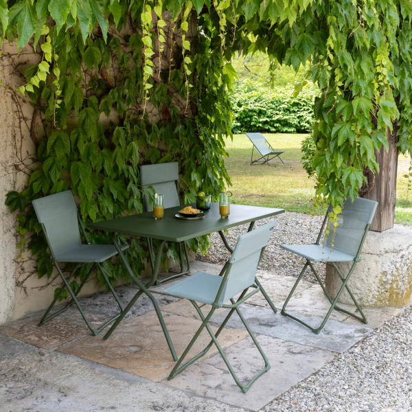 Table de jardin pliante LAFUMA MOBILIER Balcony 120x70cm Colorblock et ses quatre chaises - 6 coloris