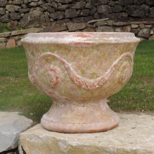 Coupe d'Anduze TERRE FIGUIERE poterie vieillie patine H.48cm