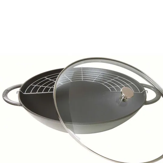 Wok en fonte STAUB 37cm - 3 coloris