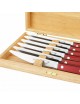 6 couteaux à steak inox Scalène Au Nain - 4 coloris
