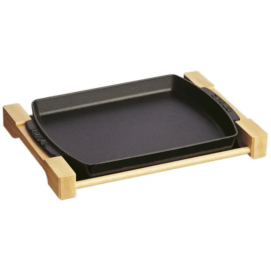 Assiette Support Bois Staub 33x22cm