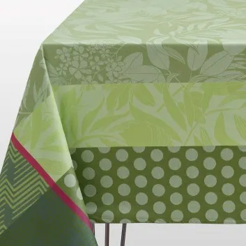 Nappe enduite LE JACQUARD FRANCAIS Nature Urbaine verte 175x250cm (1 quantité)