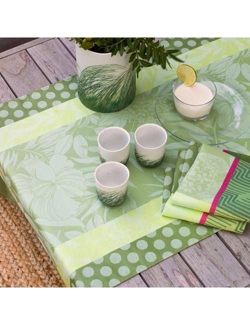 Nappe enduite LE JACQUARD FRANCAIS Nature Urbaine verte 175x250cm (1 quantité)