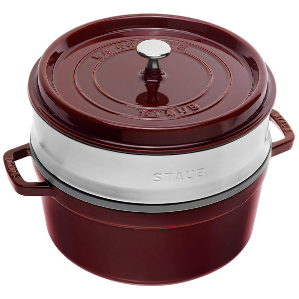Cocotte 26cm panier vapeur Staub - 5 coloris
