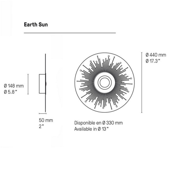 Applique Earth Sun CVL - 2 tailles 4 finitions