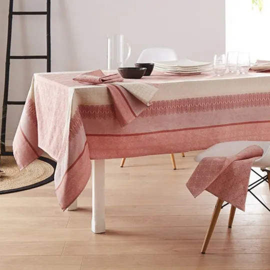 Nappe serviettes Charleston Corail Tradilinge - 9 dimensions