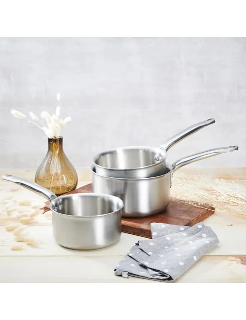 Set batterie de 3 casseroles DE BUYER Alchimy en inox