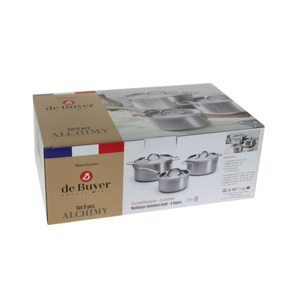 Set batterie 6 pièces Alchimy De Buyer casserole faitout